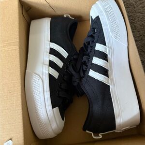 Adidas Nizza Platform Sneakers - Black and White